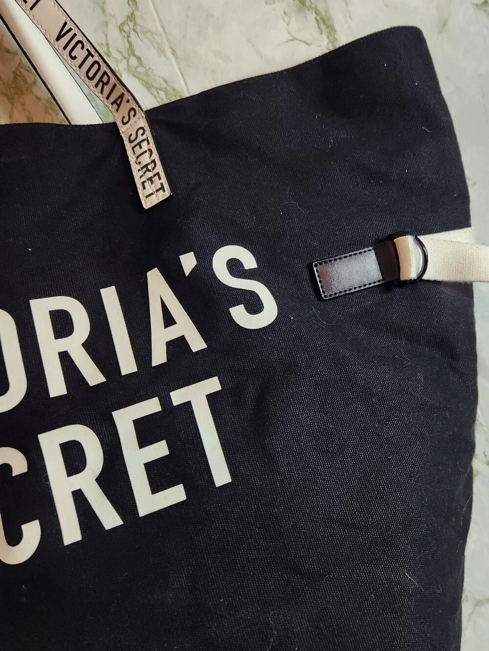 Victoria's Secret Black Canvas Tote
